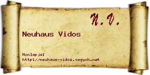Neuhaus Vidos névjegykártya
